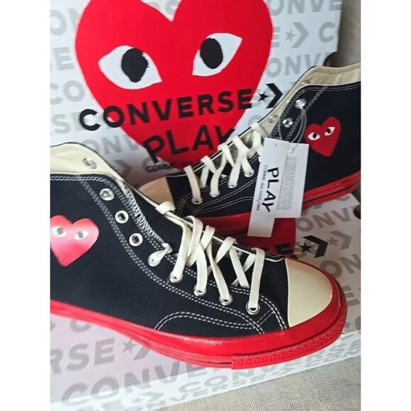 Converse Mens Chuck Taylor All Star 70 Hi Comme Des Garcons PLAY Shoes 11.5 - Picture 2 of 6